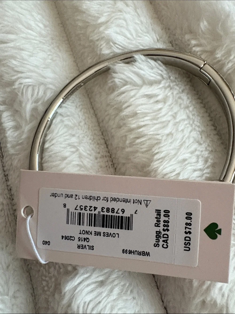 NWT Kate Spade ♠️ loves me knot bangle